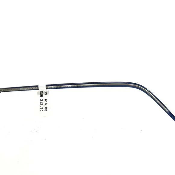 Conquistador TNP 1 01 Eyeglasses Frames Gray Blue Round Oval Half Rim 48-19-140 - Picture 9 of 12